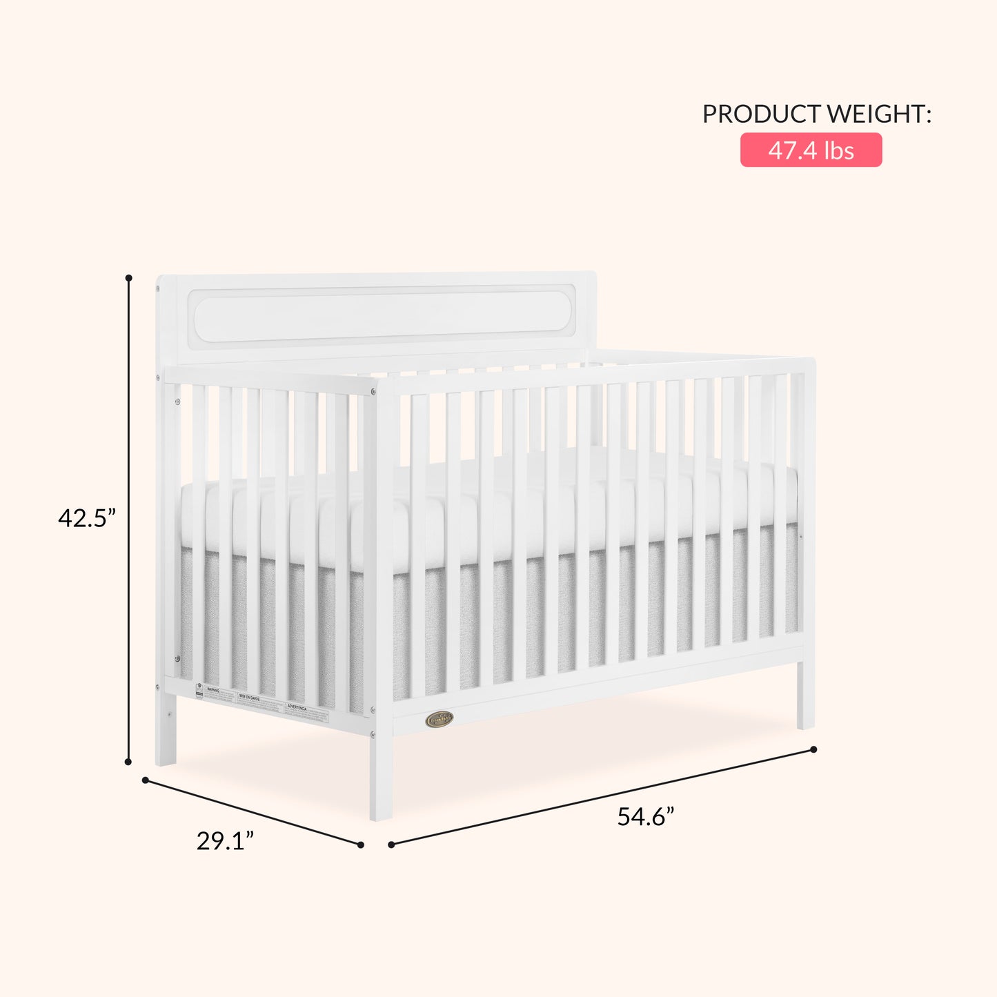 Dream On Me Avery 5-in-1 Convertible Crib