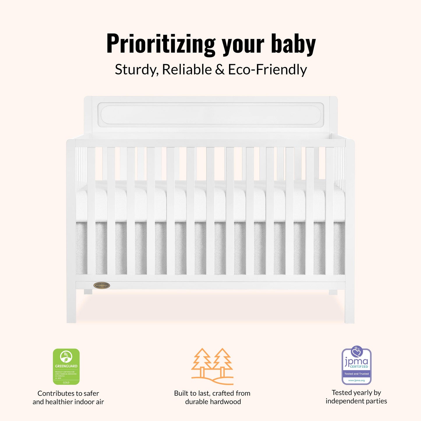 Dream On Me Avery 5-in-1 Convertible Crib