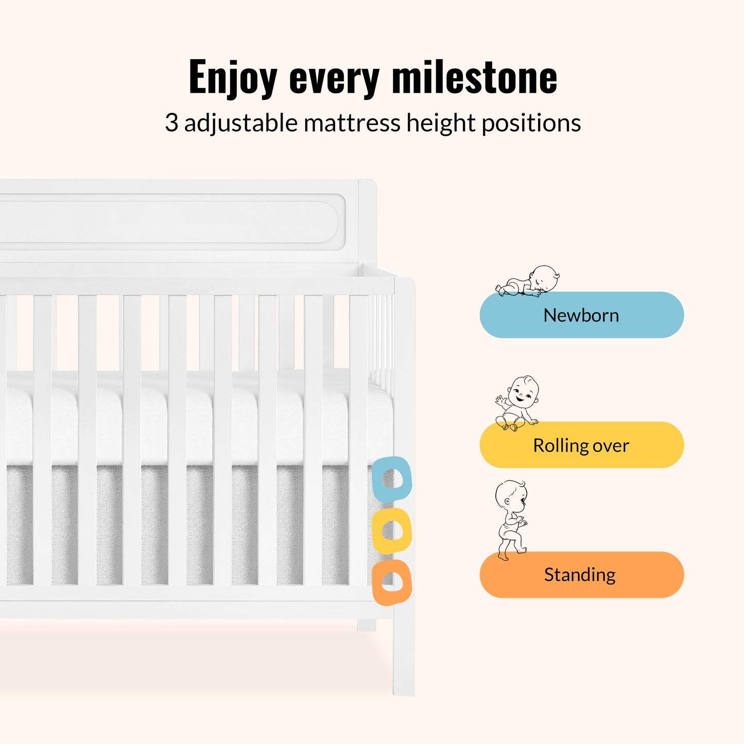 Dream On Me Avery 5-in-1 Convertible Crib