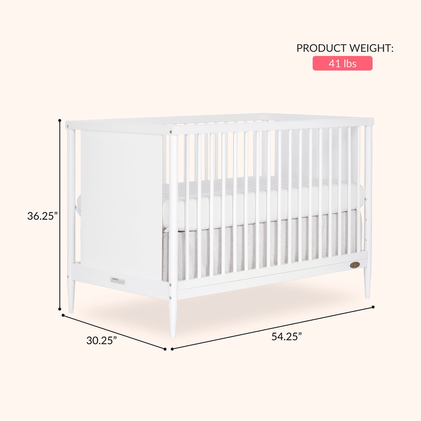 Dream On Me Clover 4-in-1 Modern Island Crib with Rounded Spindles