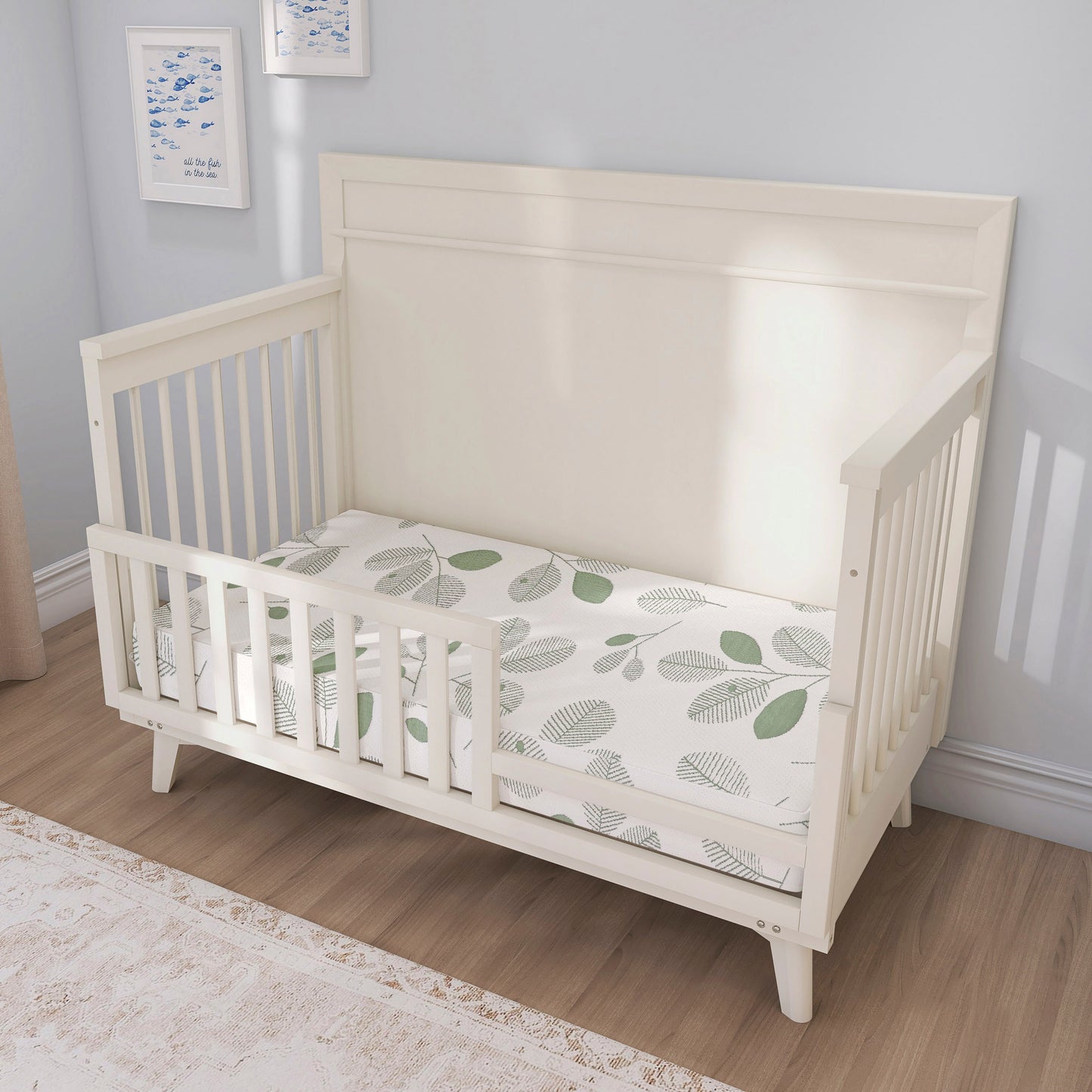 Dream On Me Utopia 2-in-1 Infant & Toddler Mattress, Sage Green/White