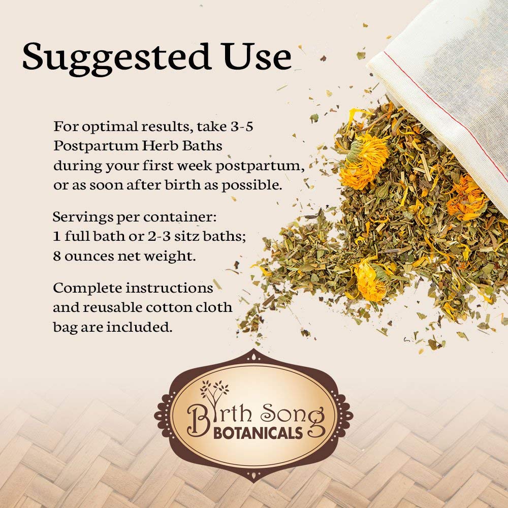 Birth Song Botanicals Co. Herbal Postpartum Bath for After Birth Recovery and Perineal Care