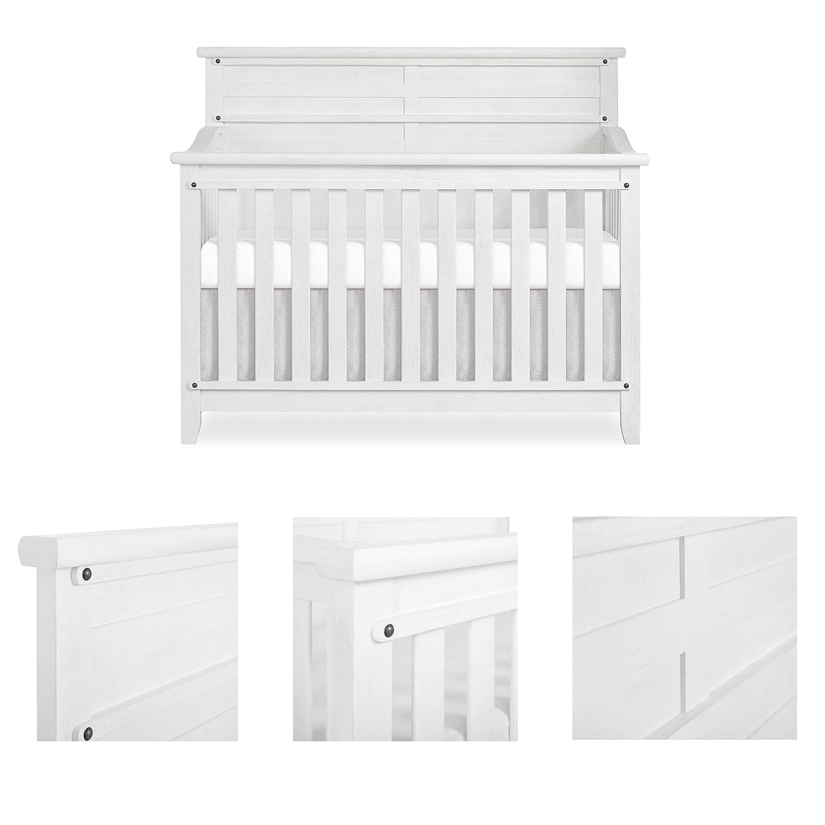 Evolur Andorra 5-in-1 Convertible Crib in Weathered White