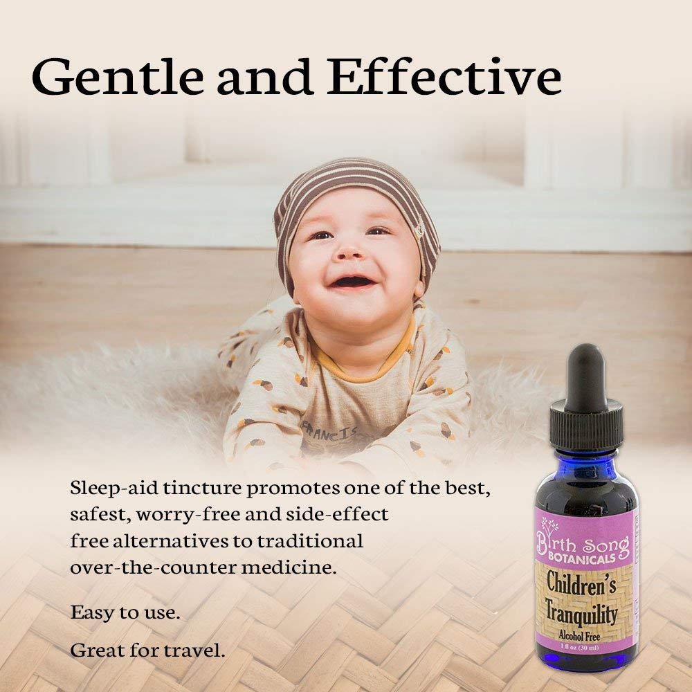 Birth Song Botanicals Co. Children's Tranquility, Children's Sleep Aid Relaxing Herbal Tincture 1 oz.