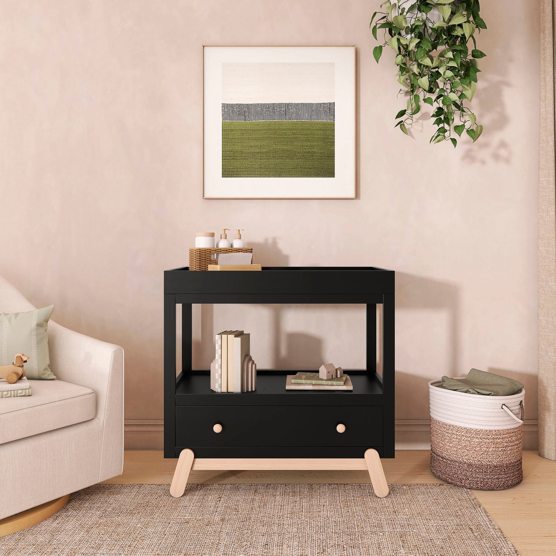 Matte Black Vintage Oak