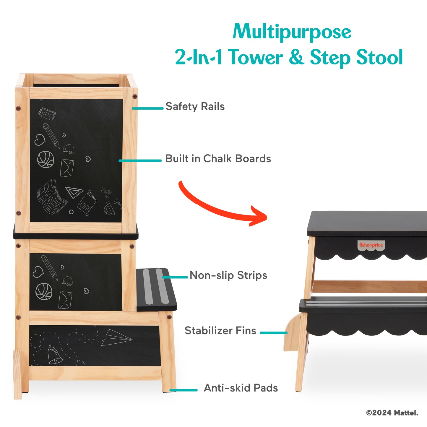 Matte Black & Vintage White Oak