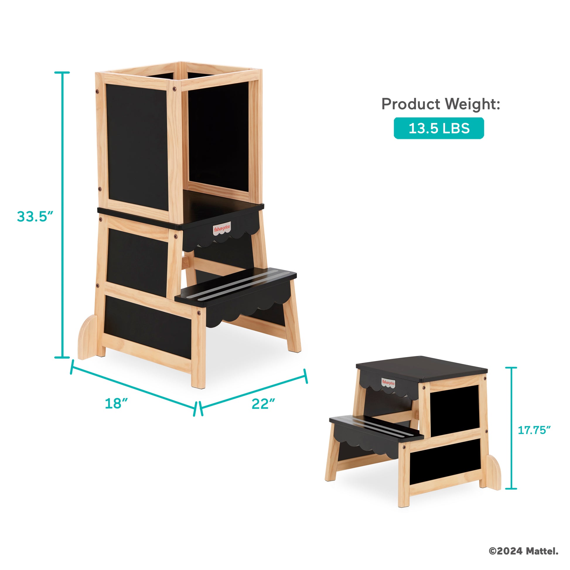 Matte Black & Vintage White Oak