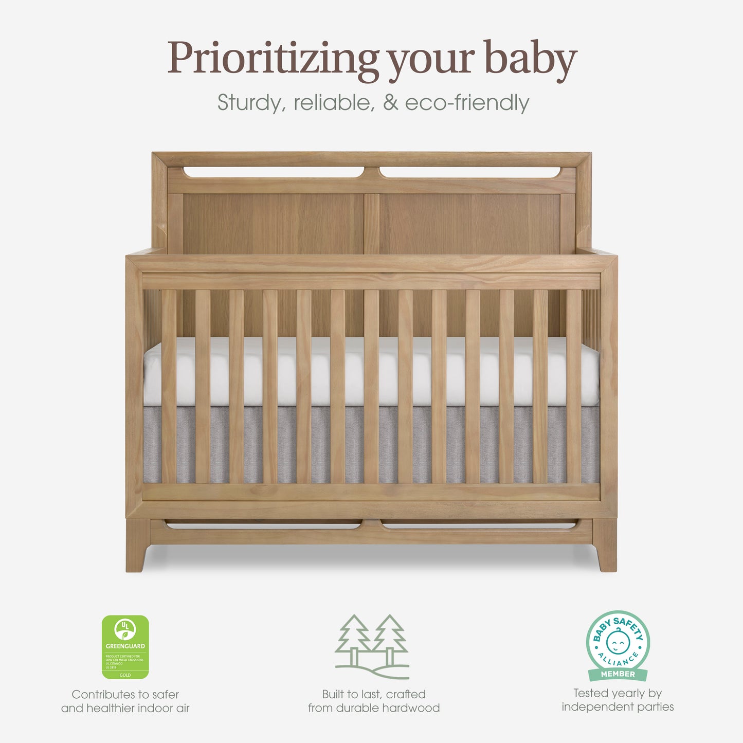 Evolur Bradford 5-in-1 Convertible Full Size Baby Crib