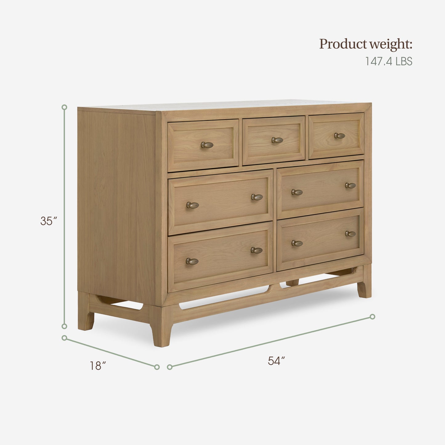 Evolur Bradford 7-Drawer Double Dresser