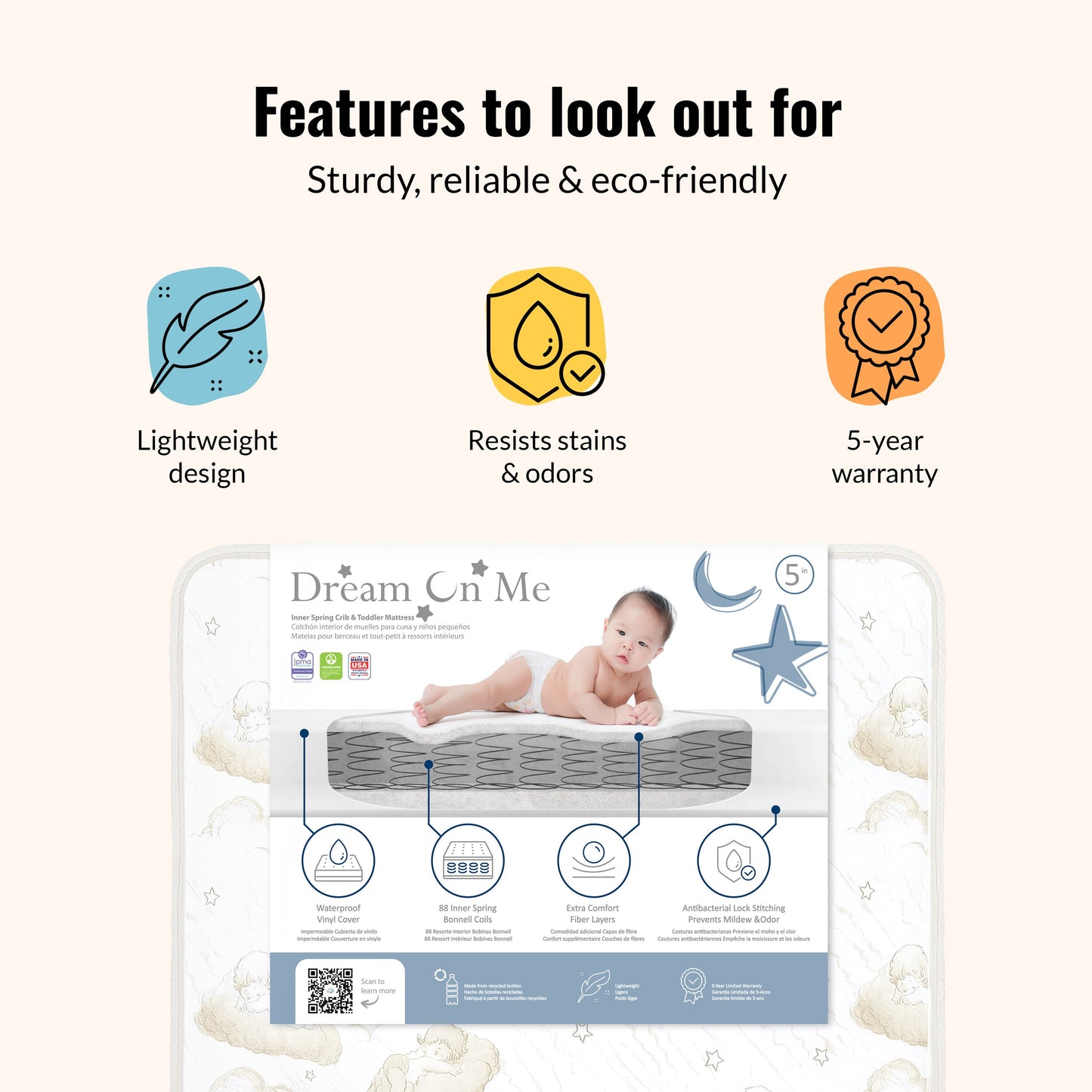 Dream On Me Twilight Spring Coil Mattress