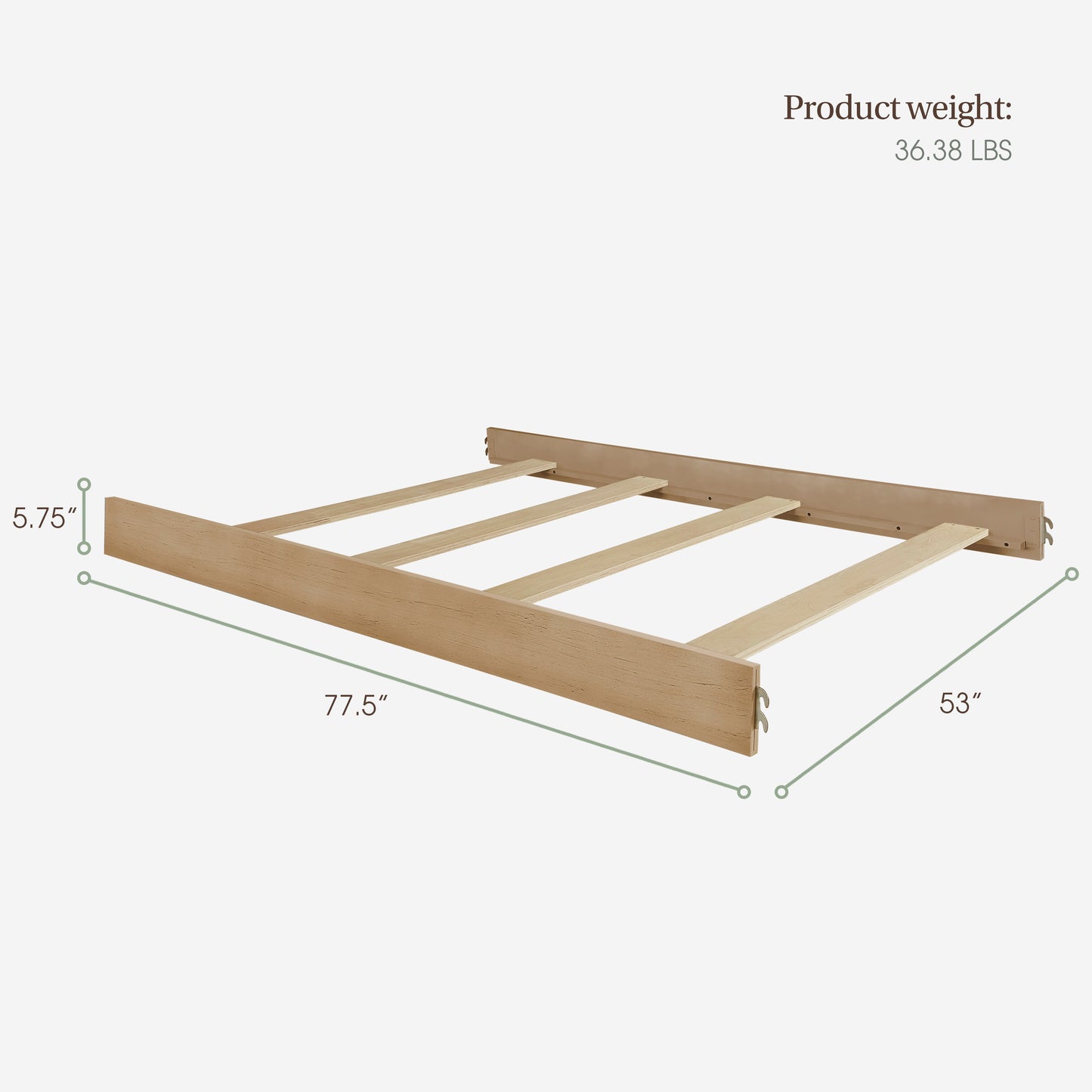 Evolur Bradford Full-Size Bed Conversion Rail Kit