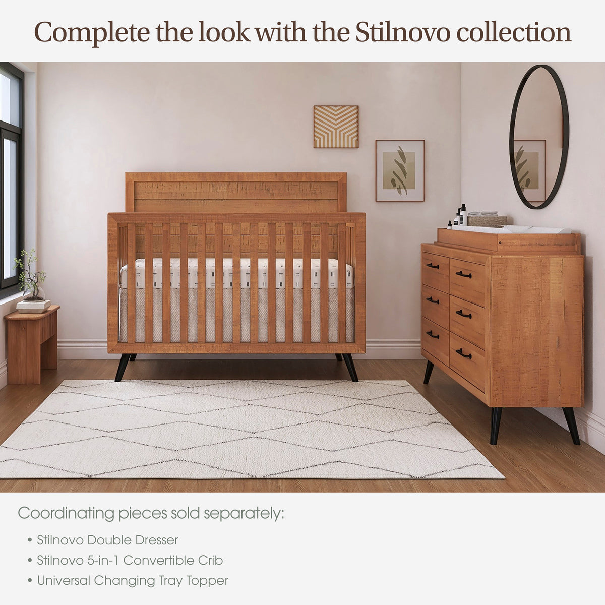 Evolur Stilnovo Sugarcane 3-Piece Natural Nursery Bundle