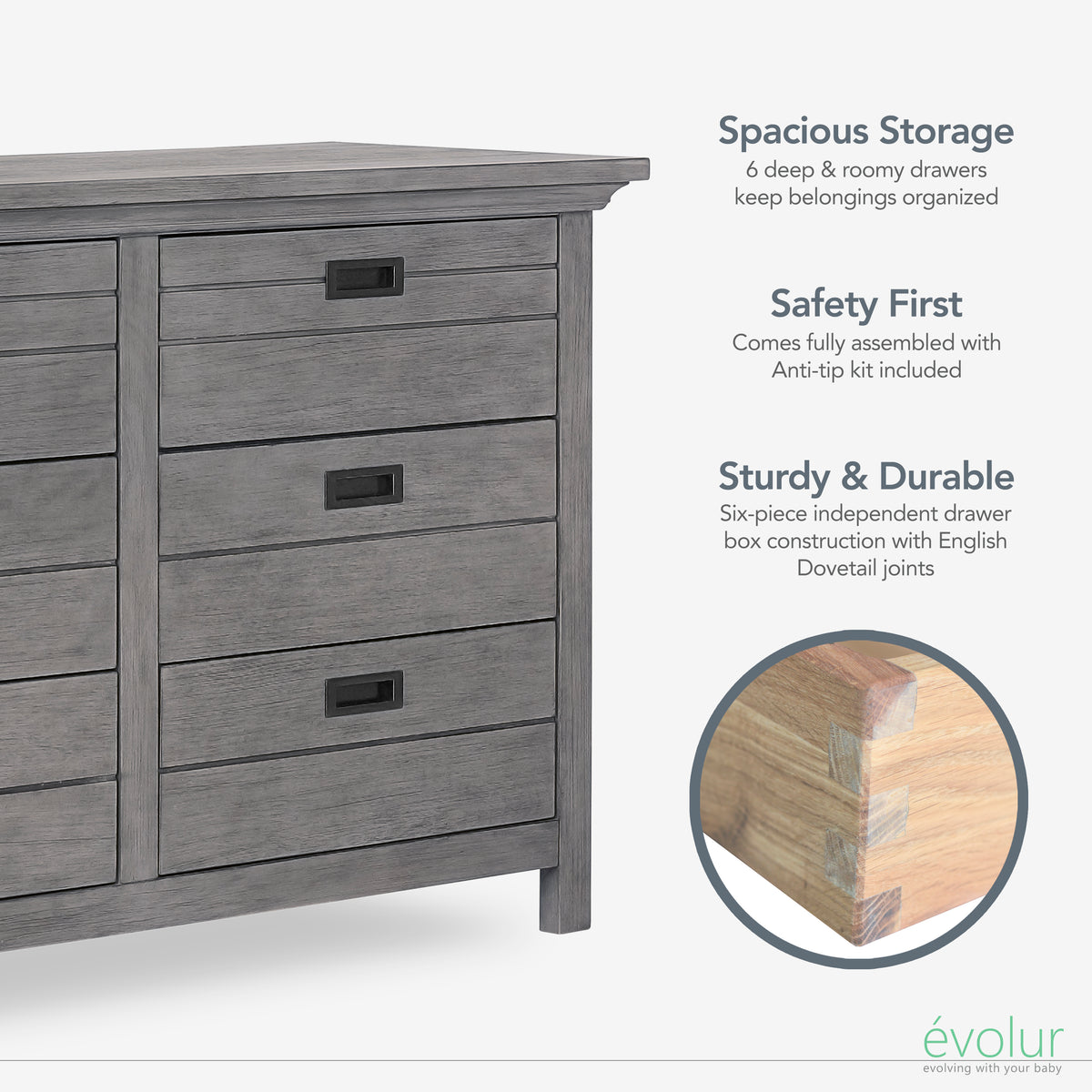 Evolur Waverly Rustic Grey 3-Piece Rustic Charm Nursery Bundle