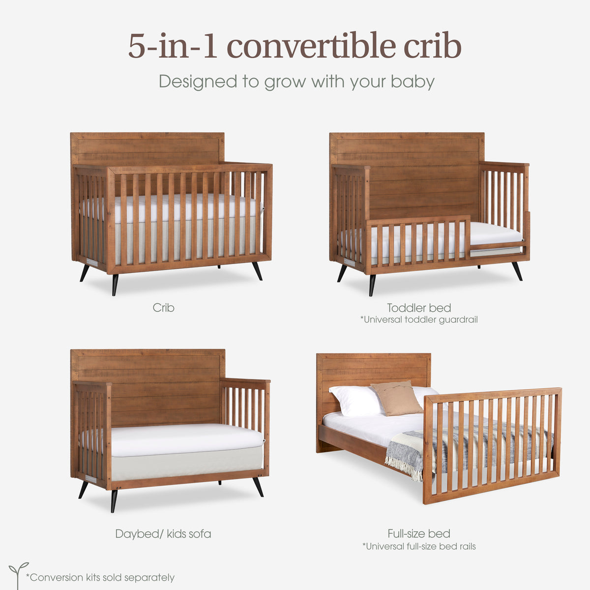 Evolur Stilnovo Sugarcane 3-Piece Natural Nursery Bundle