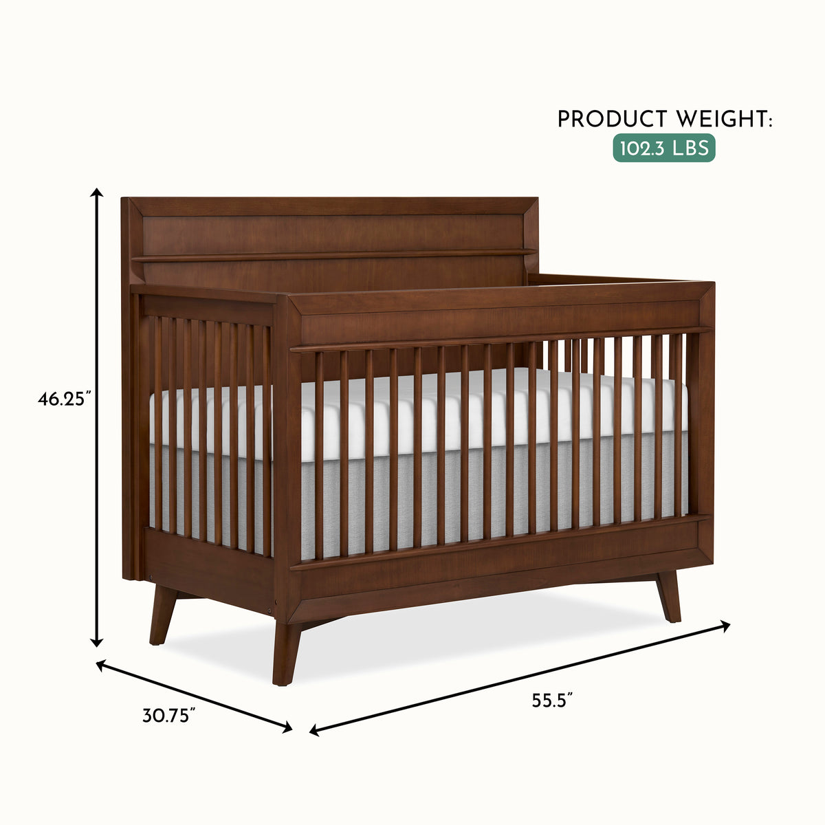 Evolur Loft Antilia Mid-Century 4-In1 Crib