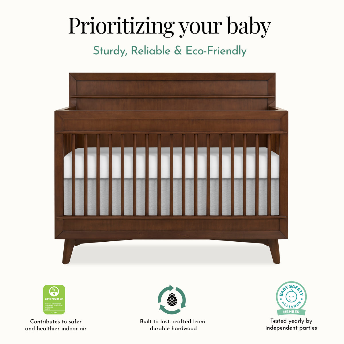 Evolur Loft Antilia Mid-Century 4-In1 Crib