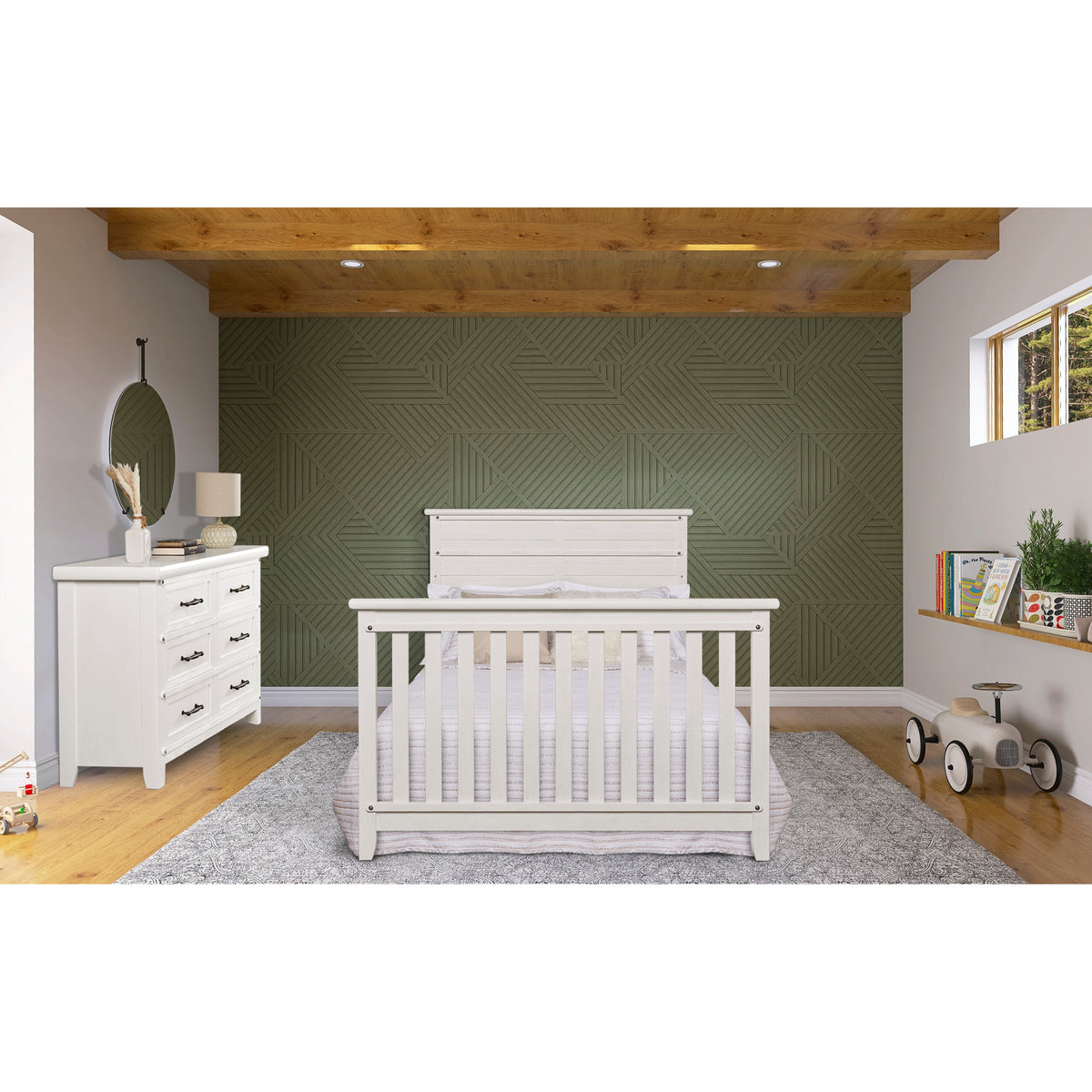Evolur Andorra 5-in-1 Convertible Crib in Weathered White
