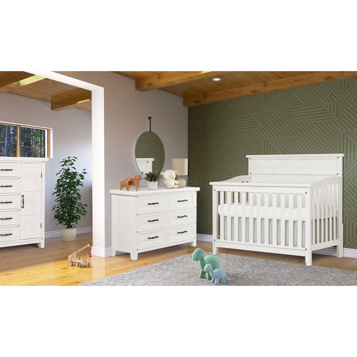 Evolur Andorra 5-in-1 Convertible Crib in Weathered White