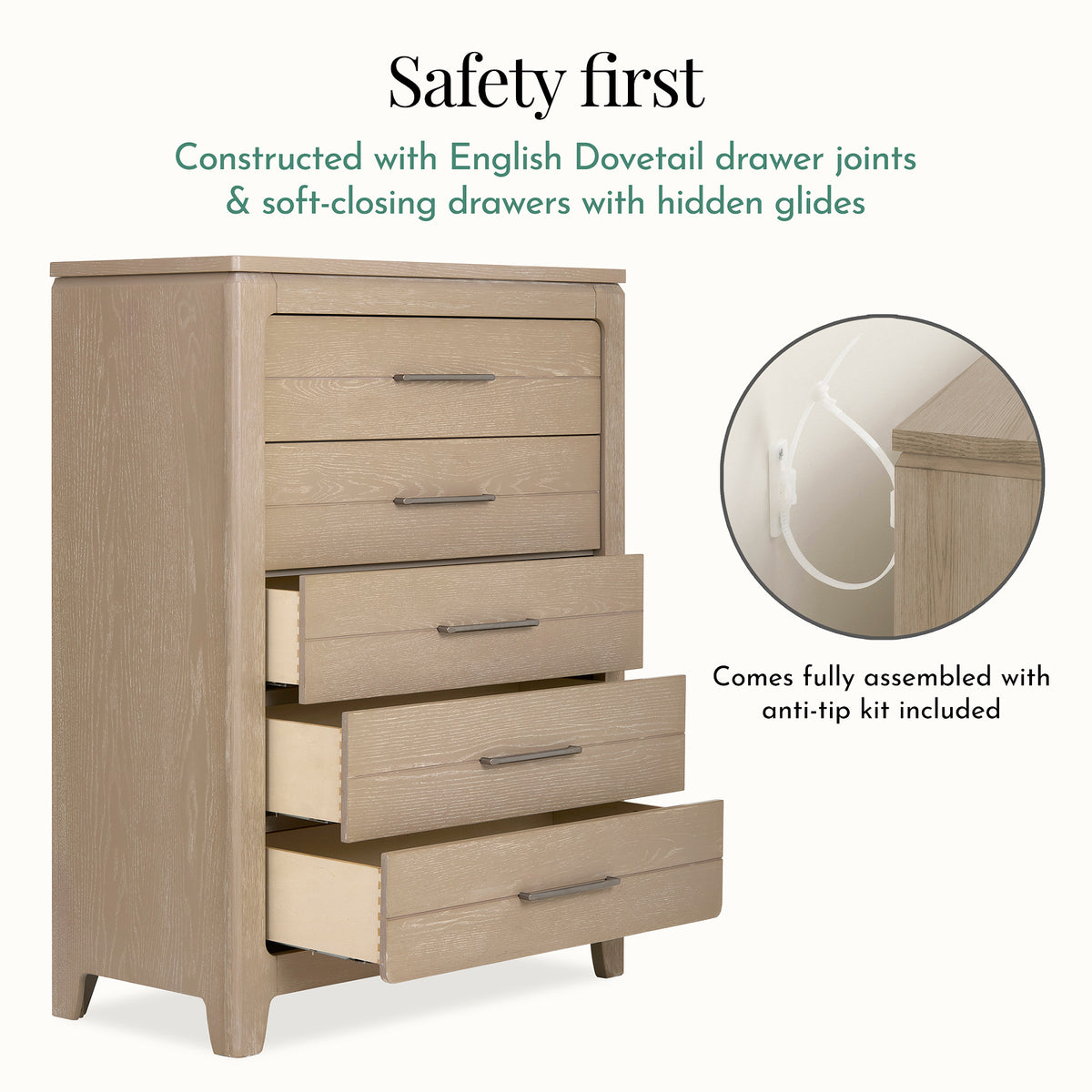 Evolur Oakley Calm Living Nursery Bundle – Sienna Grey
