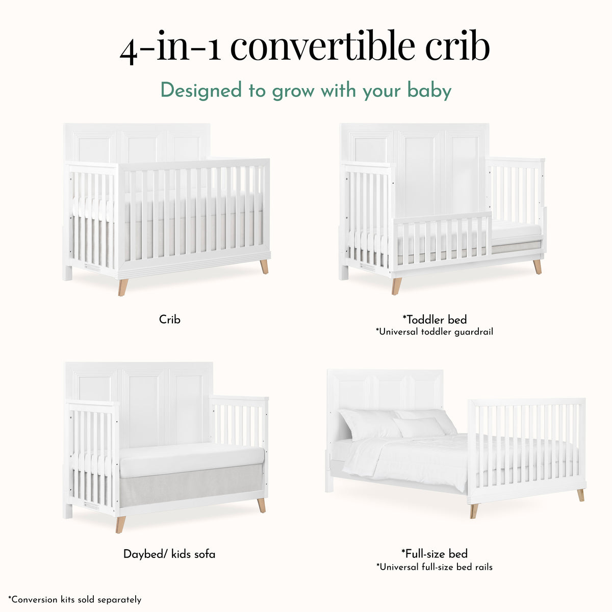 Evolur Audrey 4-Piece Timeless Nursery Bundle
