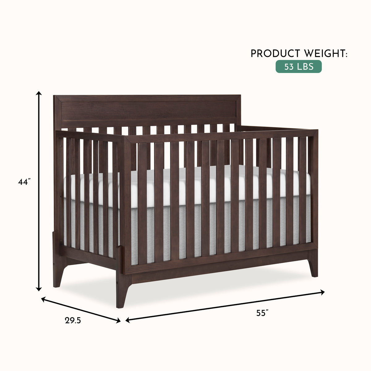 Evolur Atlas 5-in-1 Convertible Full-Size Baby Crib