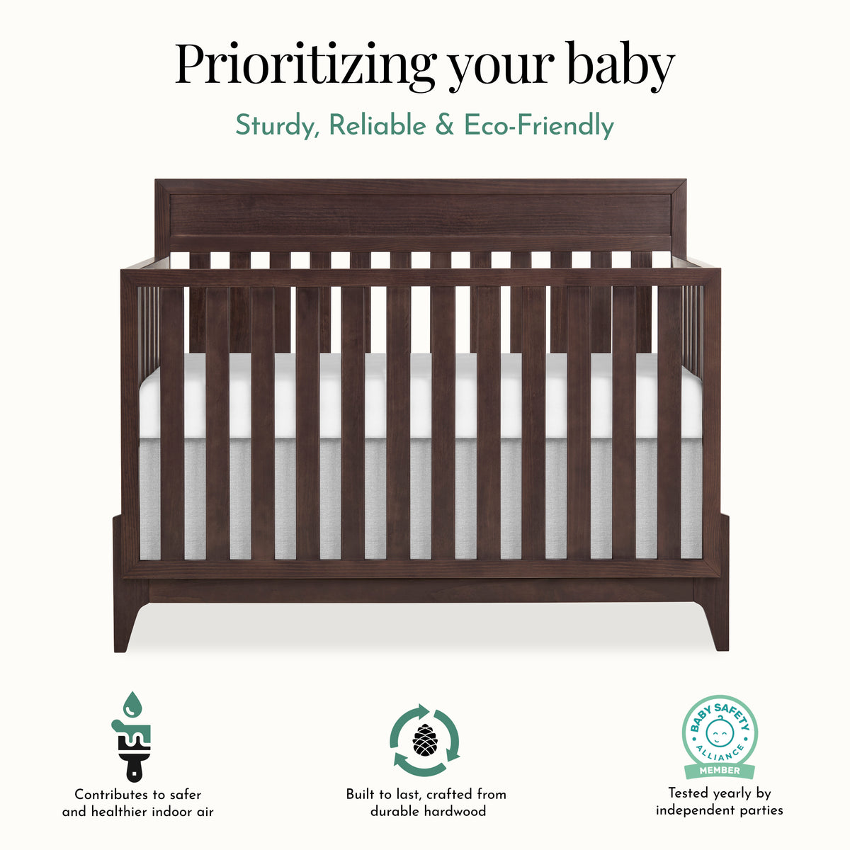 Evolur Atlas 5-in-1 Convertible Full-Size Baby Crib