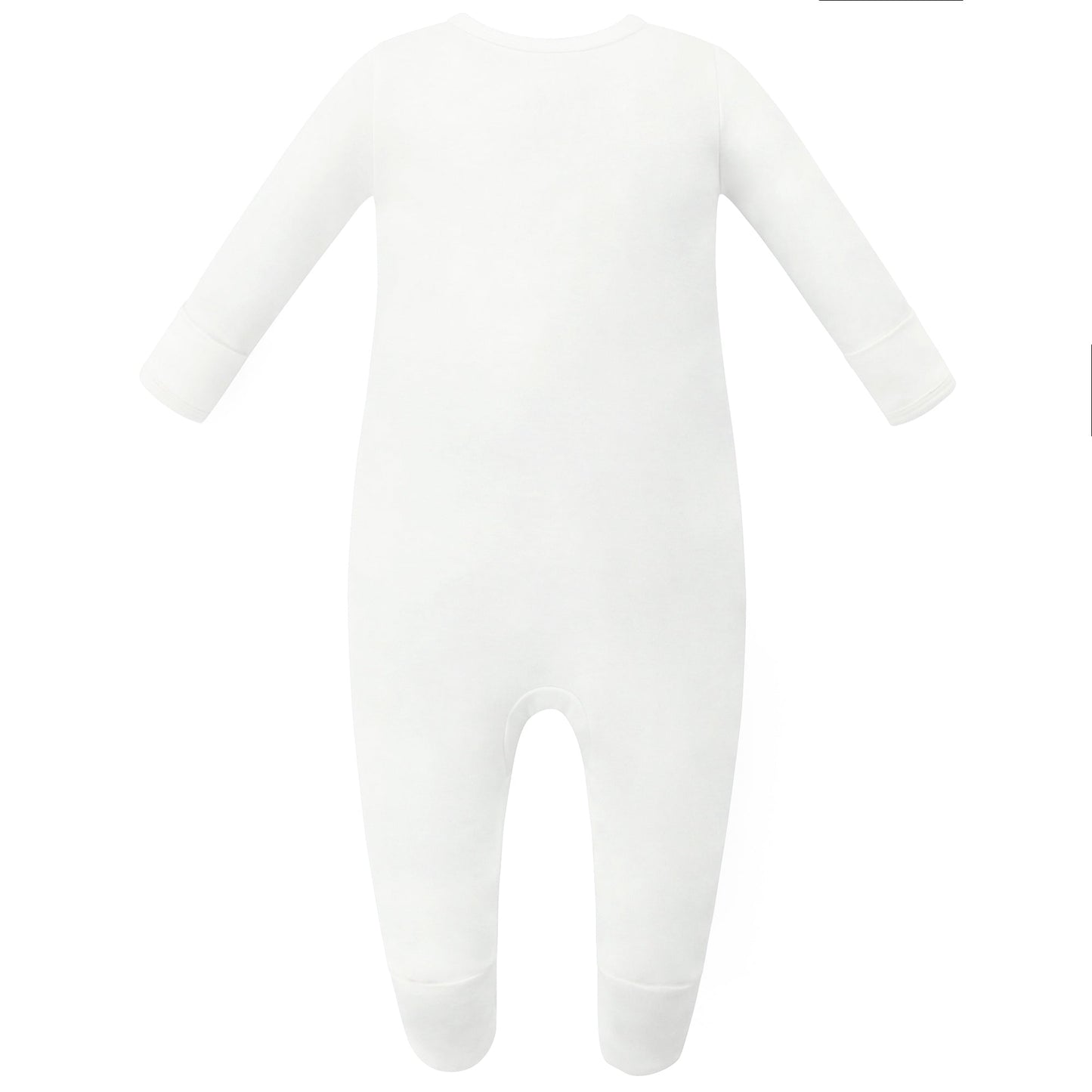 100% Organic Cotton Zip Footed Pajamas - Off-White
