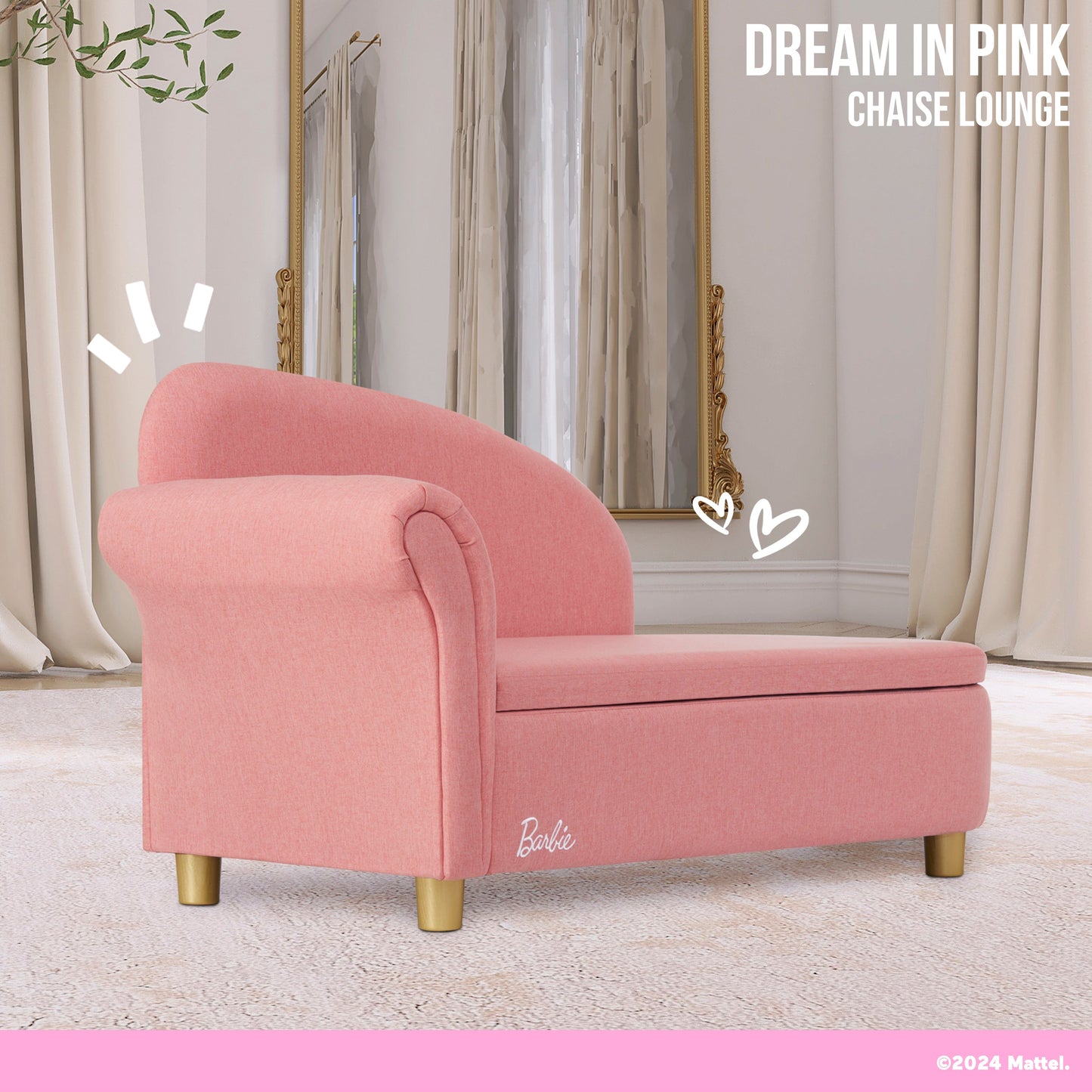 Barbie by Evolur Dream In Pink Chaise Lounge