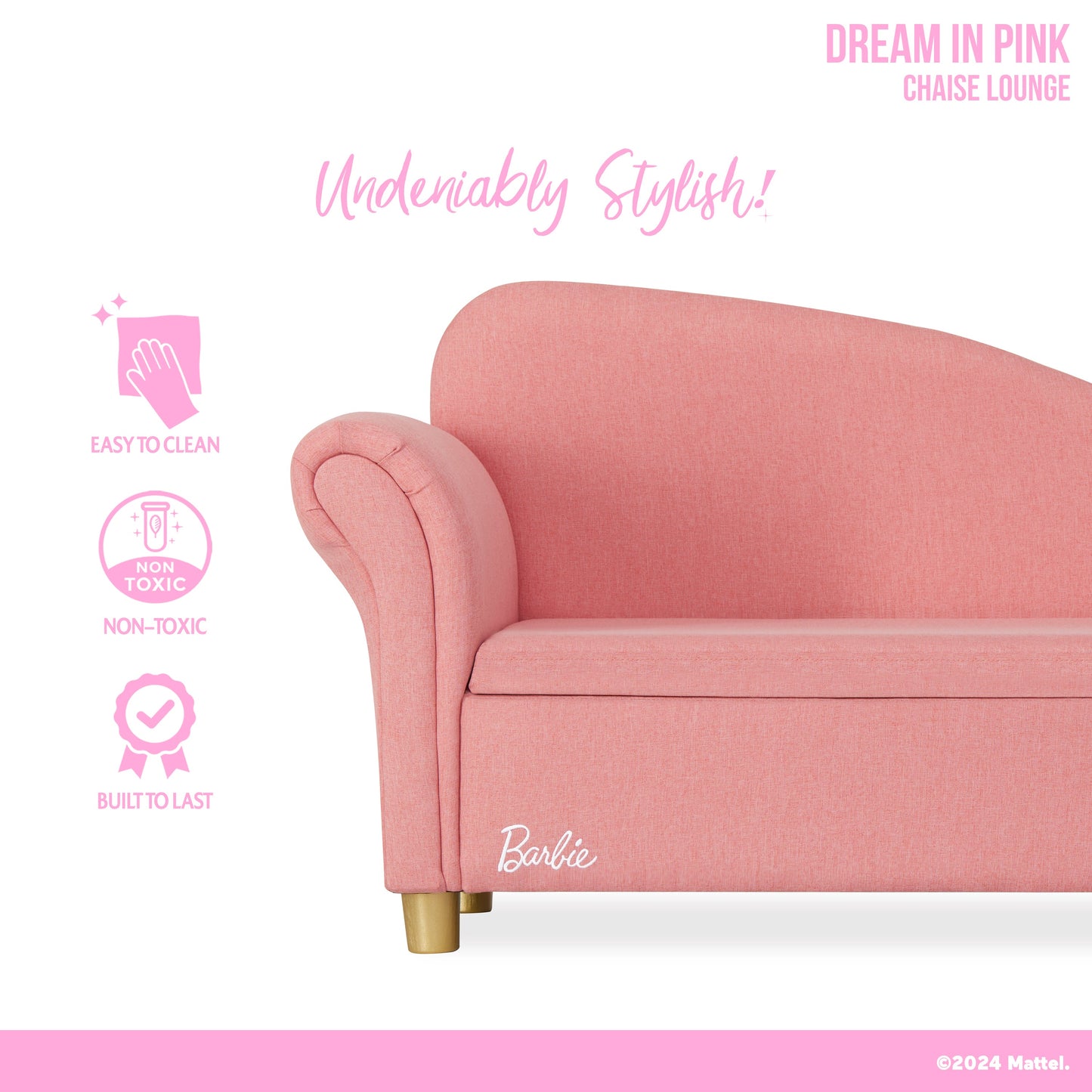 Barbie by Evolur Dream In Pink Chaise Lounge