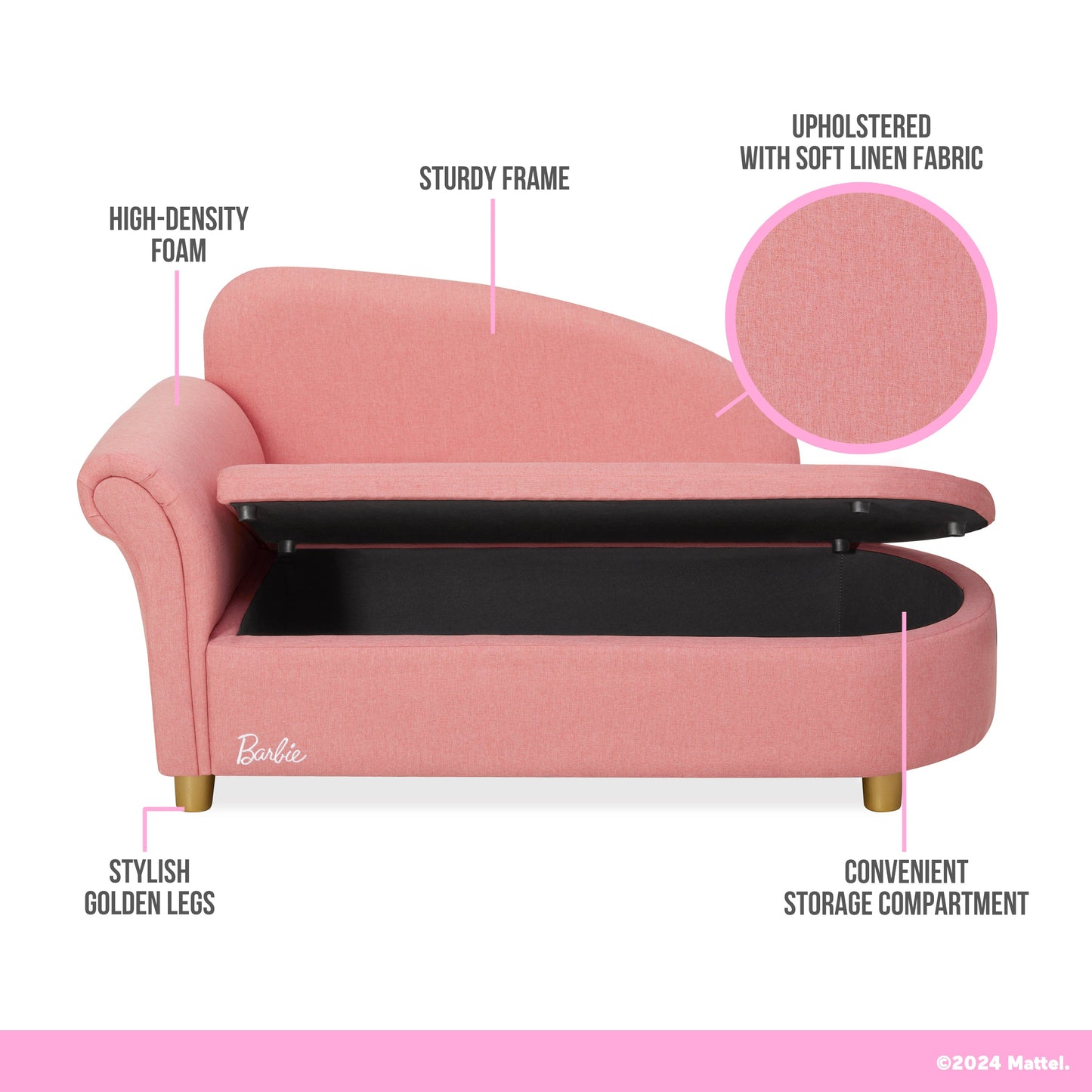 Barbie by Evolur Dream In Pink Chaise Lounge