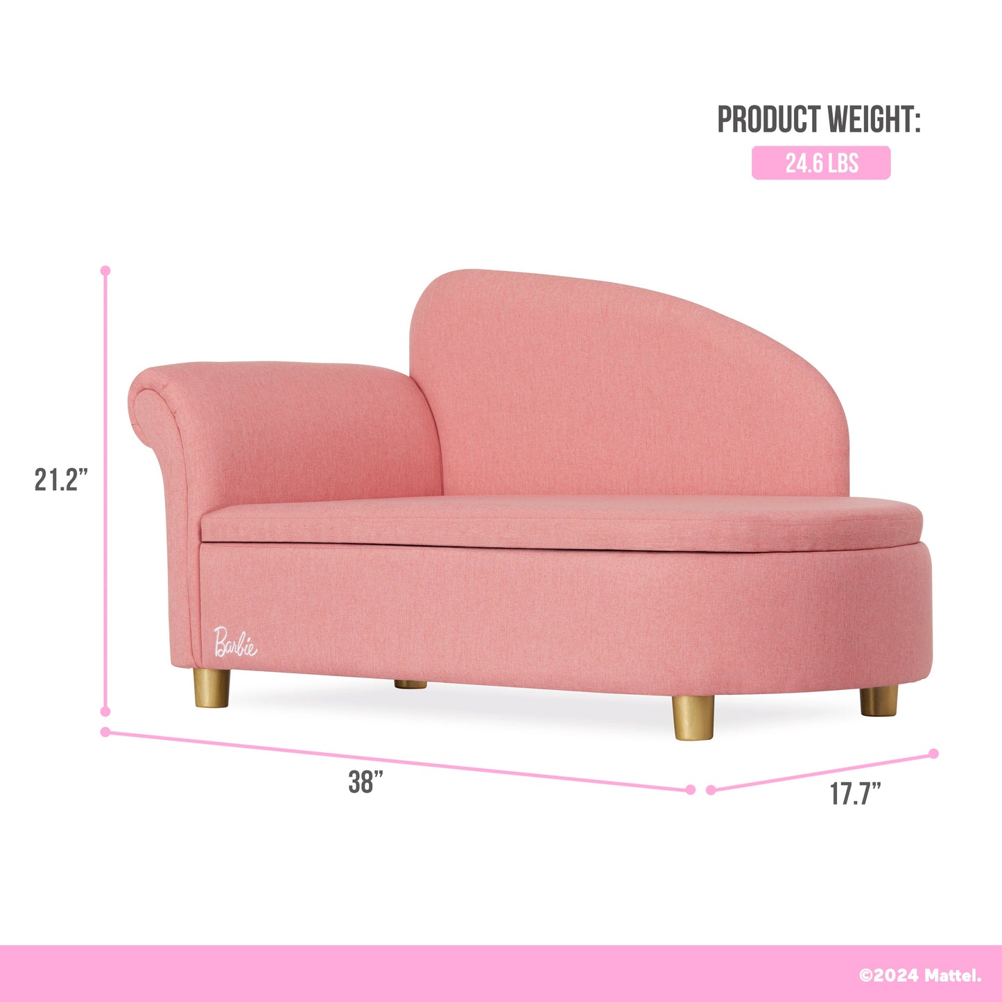 Barbie by Evolur Dream In Pink Chaise Lounge