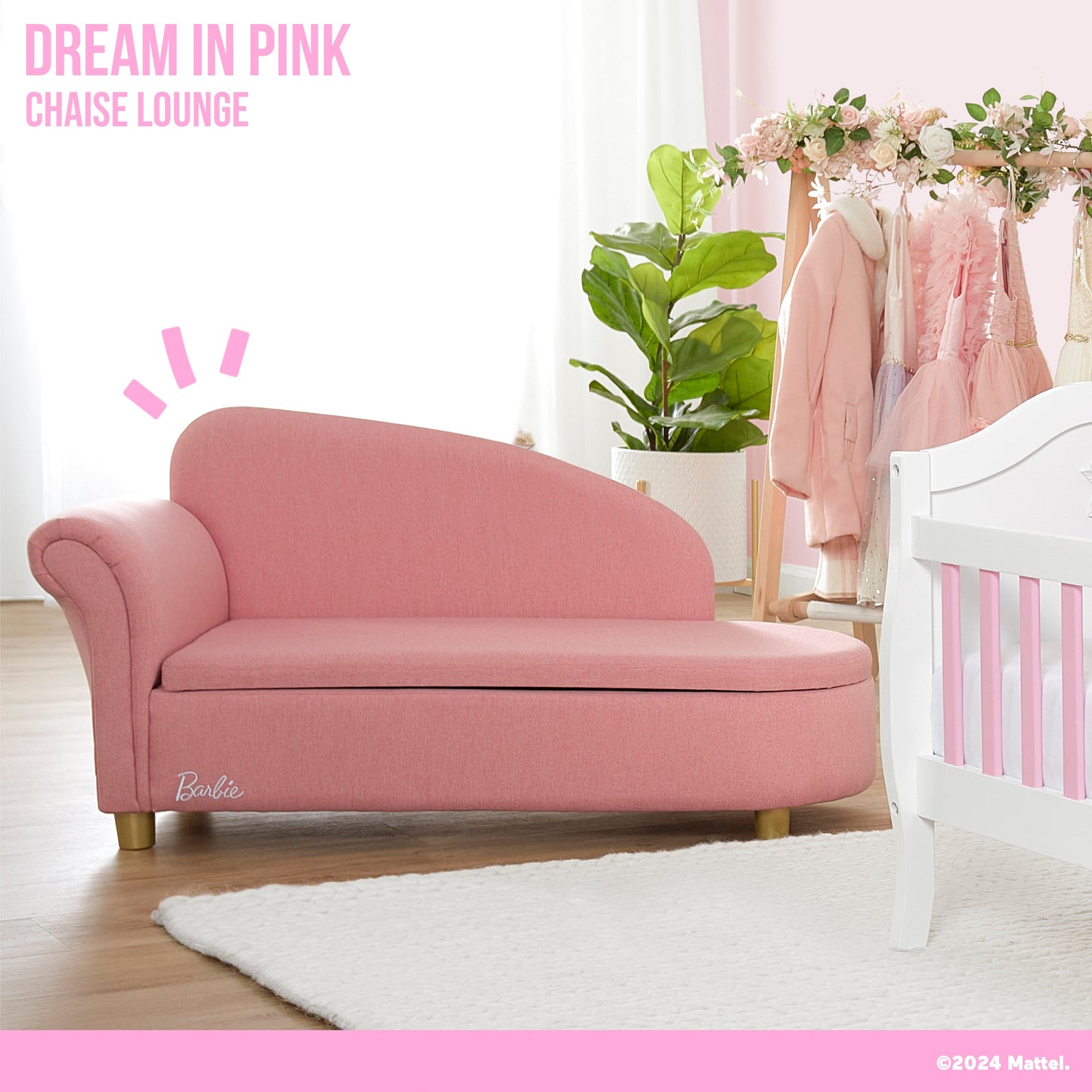 Barbie by Evolur Dream In Pink Chaise Lounge