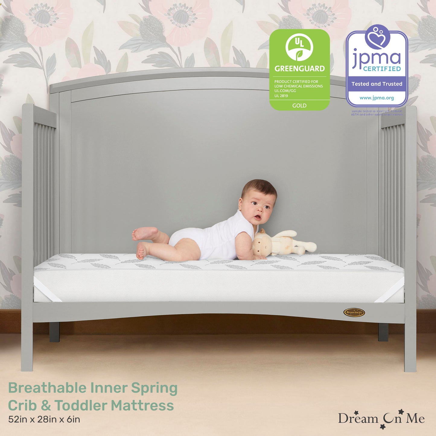 Dream On Me 2-In-1 Breathable 132 Premium Coil Inner Spring Crib & Toddler Mattress