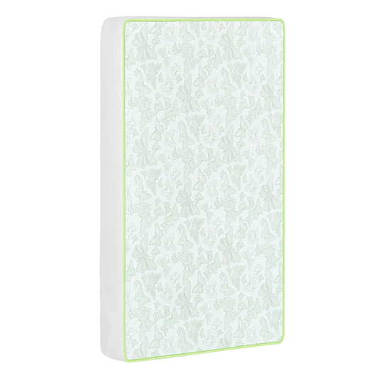 Dream On Me 2-In-1 Breathable Two-Sided, Portable Crib Fiber Mattress in White & Green
