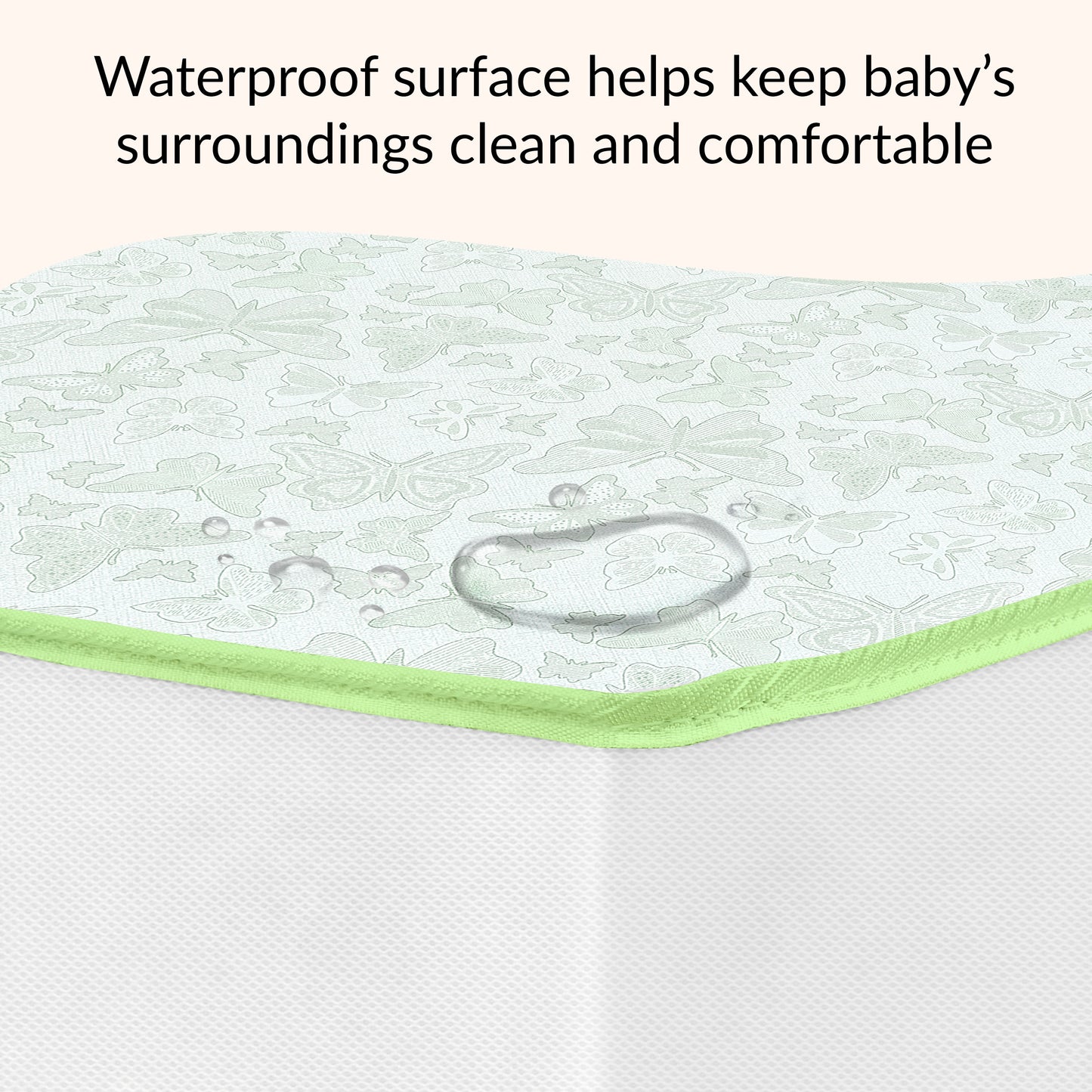 Dream On Me 2-In-1 Breathable Two-Sided, Portable Crib Fiber Mattress in White & Green