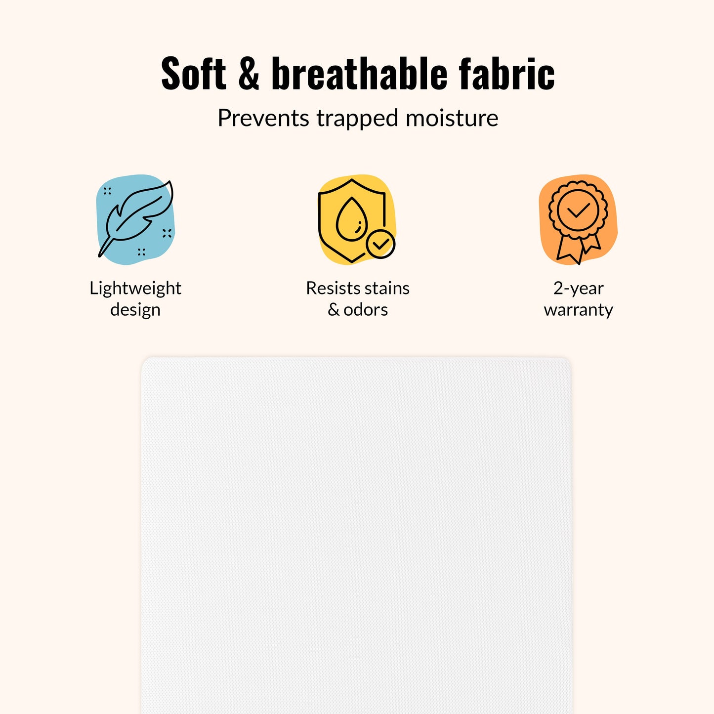 Dream On Me 2-In-1 Breathable Two-Sided, Portable Crib Fiber Mattress in White