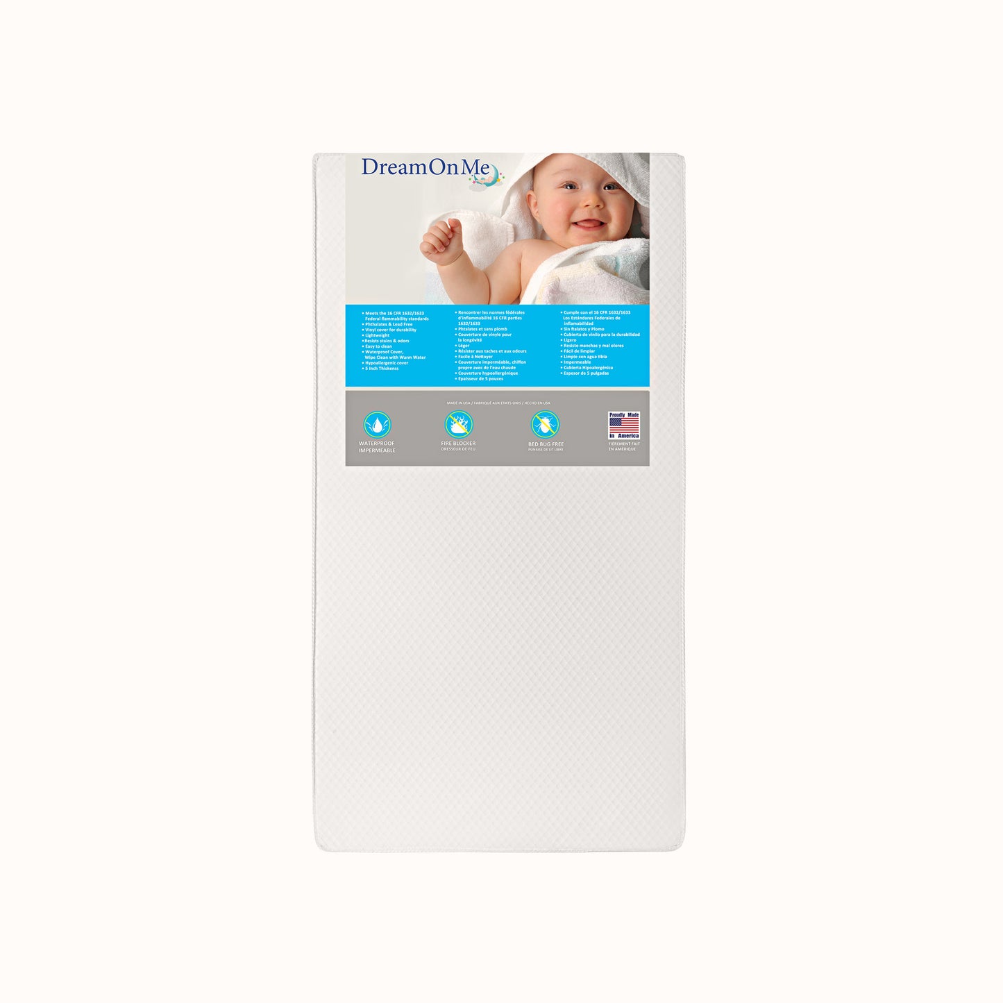 Dream On Me -Lavender Breathable 6 Inch Core Crib and Toddler Bed Mattress