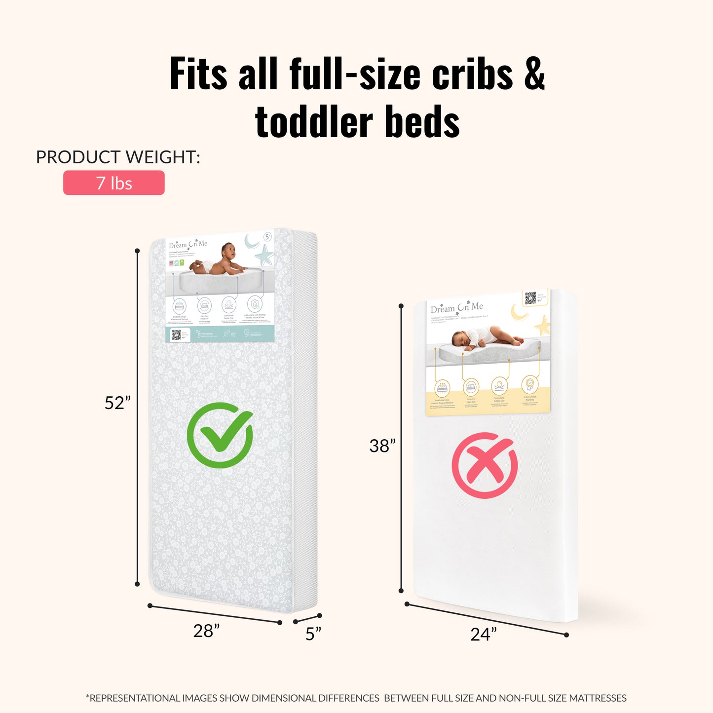 Dream On Me Breathable Orthopedic Extra Firm Crib & Toddler Mattress
