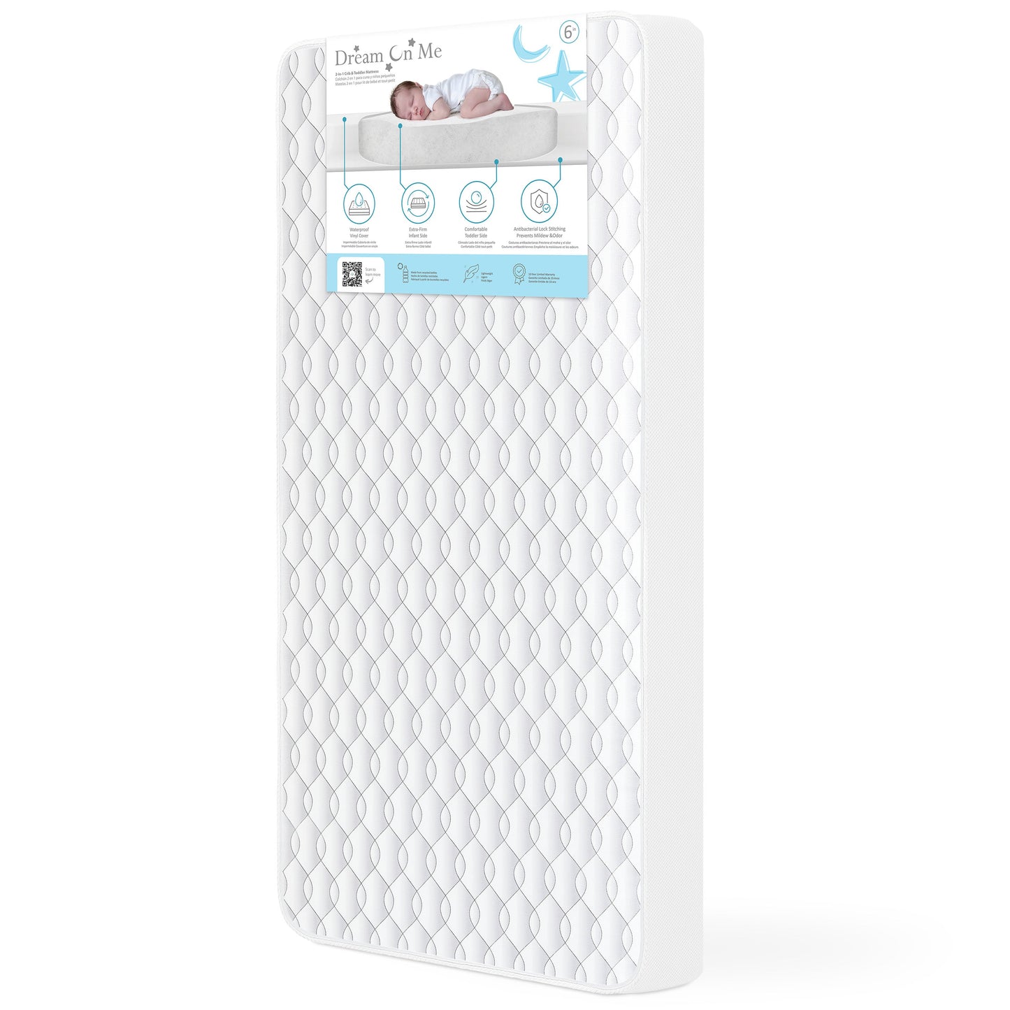 Dream On Me Breathable 6 Inch Full-Size Firm Crib and Toddler Bed Mattress