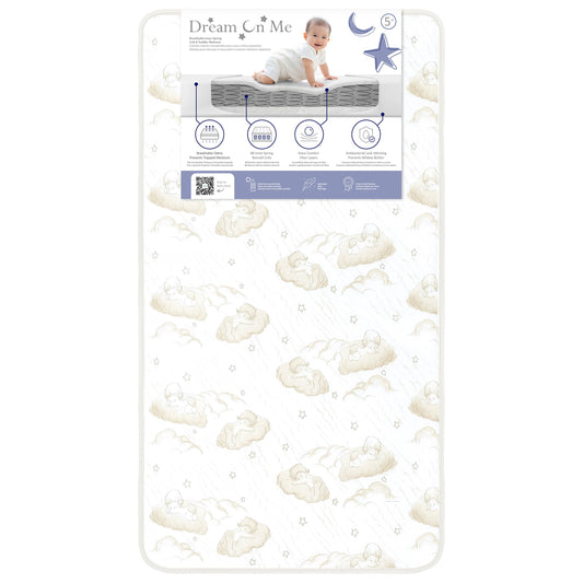 Dream On Me 2-In-1 Breathable Twilight 5 Inch Spring Coil Crib & Toddler Bed Mattress