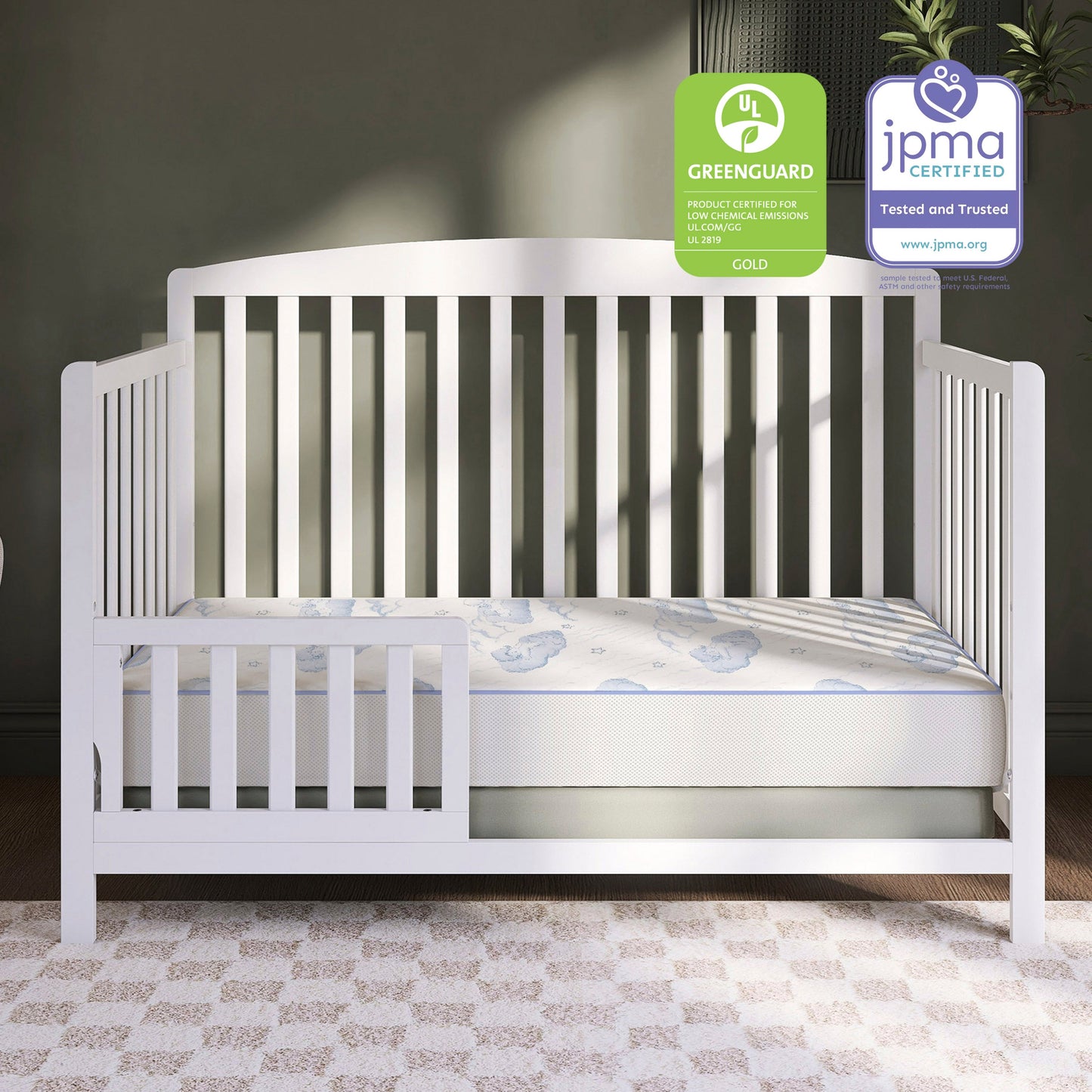 Dream On Me 2-In-1 Breathable Sweet Dreams 6 Inch 88 Coil Spring Crib & Toddler Bed Mattress