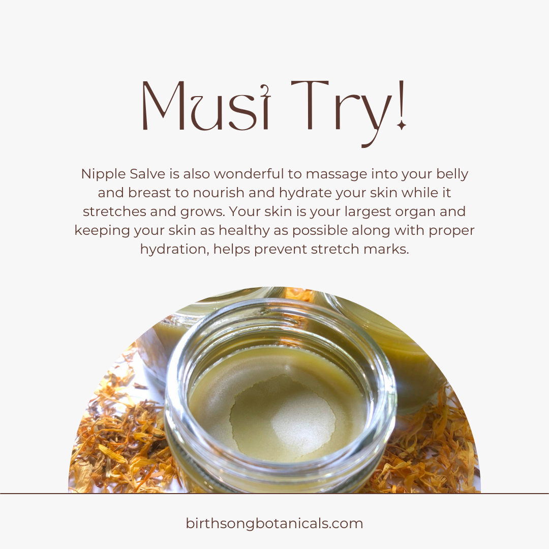 Birth Song Botanicals Co. Nipple Salve Herbal Nipple Cream for Breastfeeding Comfort, Unscented