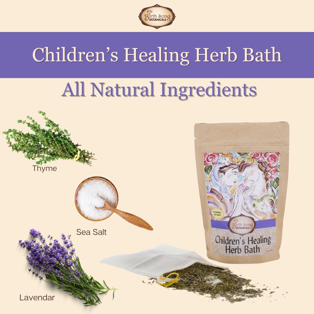 Birth Song Botanicals Co. Children's Healing Herb Bath for Lung Congestion- Bath, Steam & Gargle