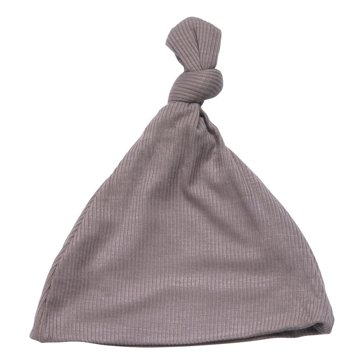 Cocoa Brown Knotted Ribbed Hat