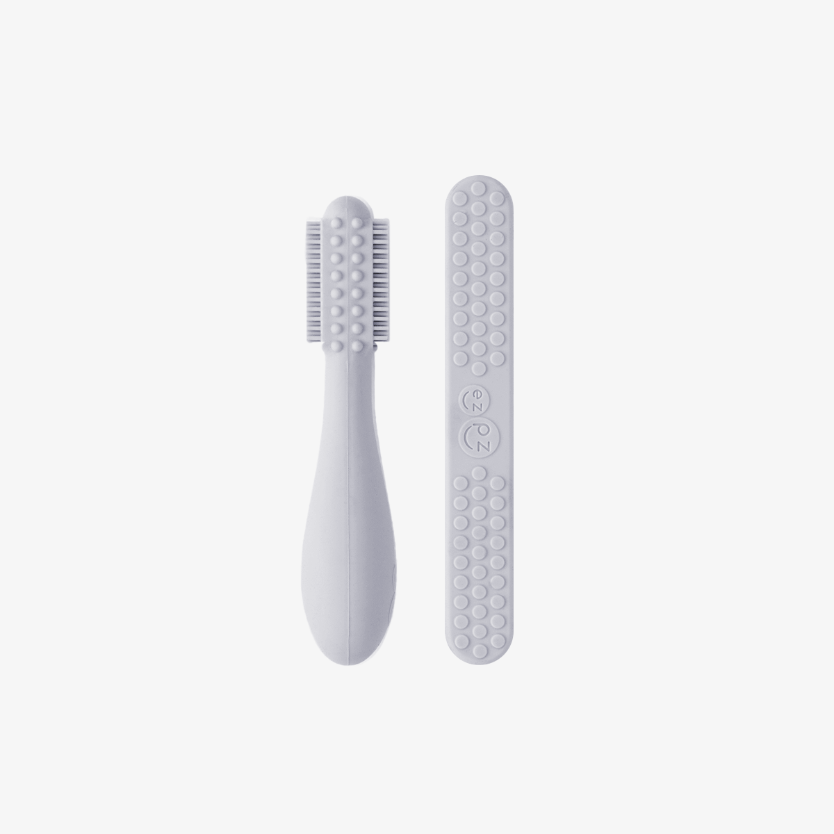 ezpz Baby-Led™ Toothbrush + Tongue Depressor in Pewter