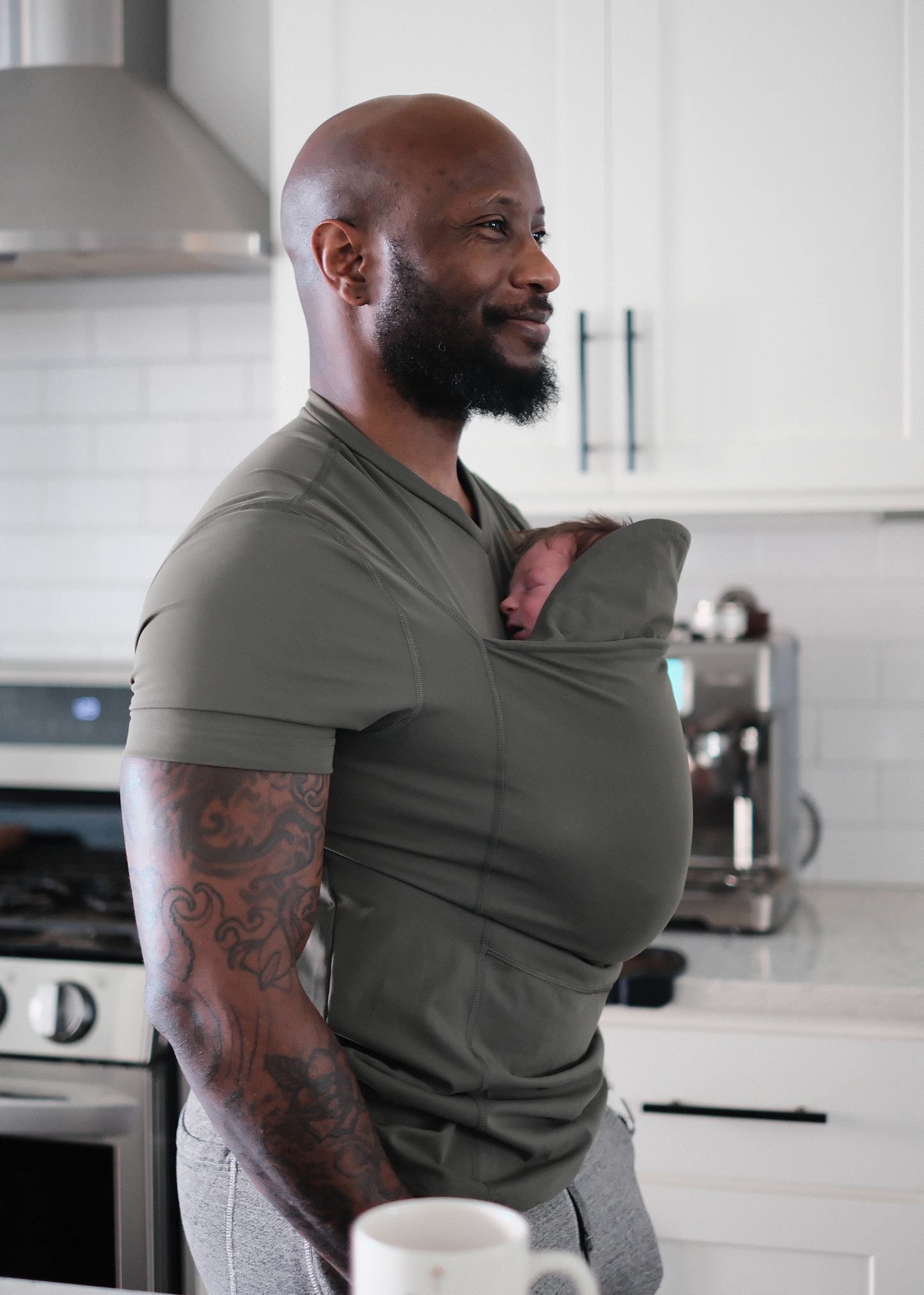 Lalabu Dad Shirt Baby Carrier Fern