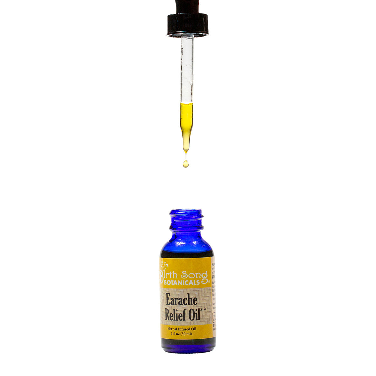 Birth Song Botanicals Co. Herbal Earache Relief Oil Blended with Garlic and Mullein Flowers 1 oz