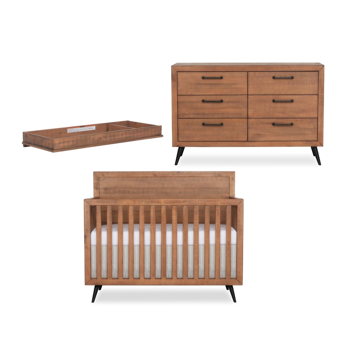 Evolur Stilnovo Sugarcane 3-Piece Natural Nursery Bundle