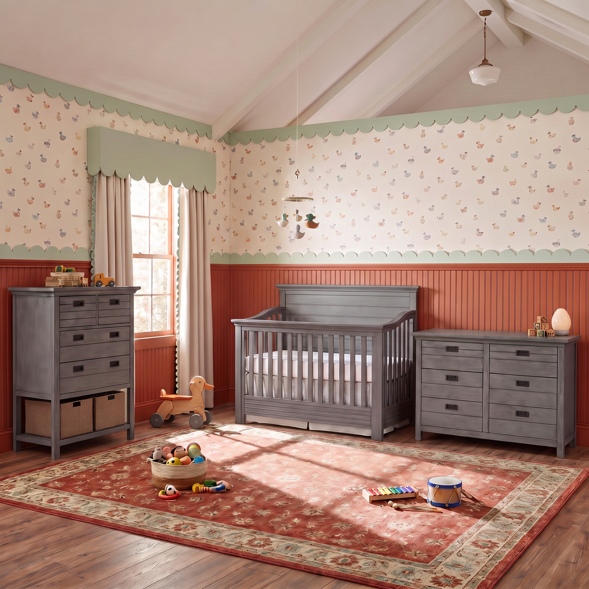 Evolur Waverly Rustic Grey 3-Piece Rustic Charm Nursery Bundle