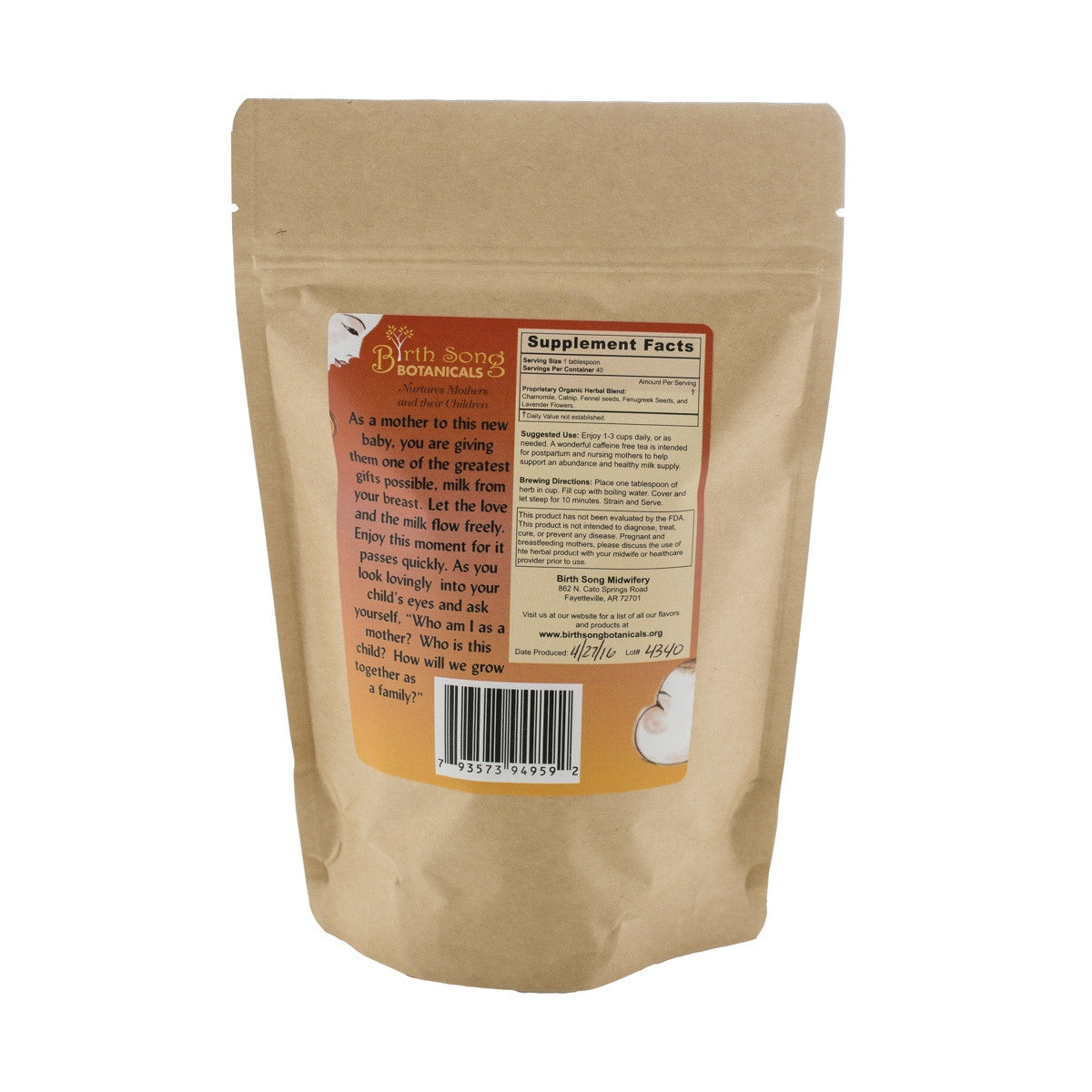 Birth Song Botanicals Co. Nursing Nectar Herbal Breastfeeding Tea For Healthy Breastmilk Supply